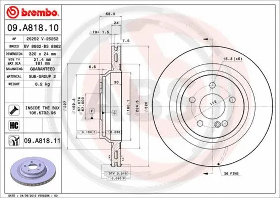 Brake Disc (09.A818.11)