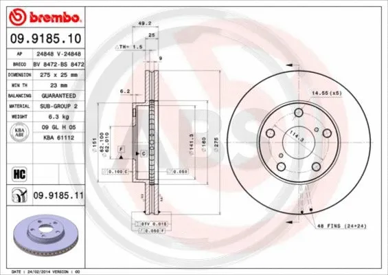 Brake Disc (09.9185.11)
