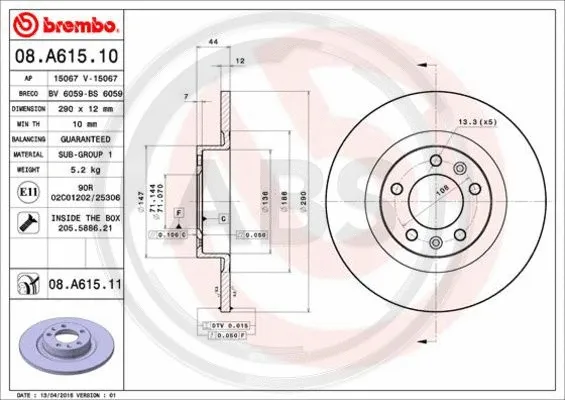 Brake Disc (08.A615.11)