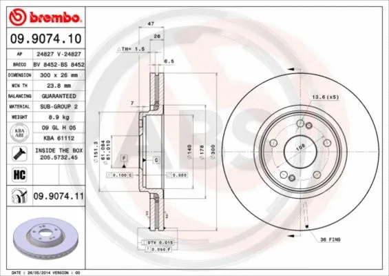Brake Disc (09.9074.11)