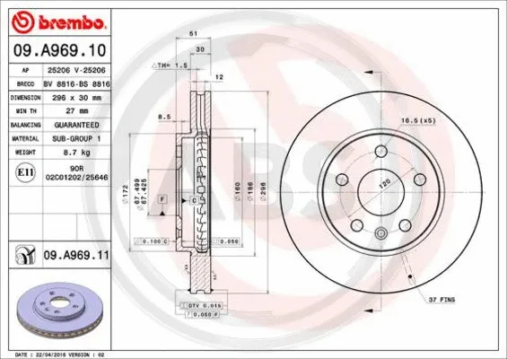 Brake Disc (09.A969.11)