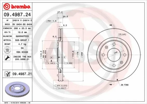 Brake Disc (09.4987.21)