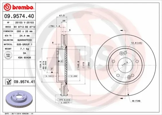 Brake Disc (09.9574.41)