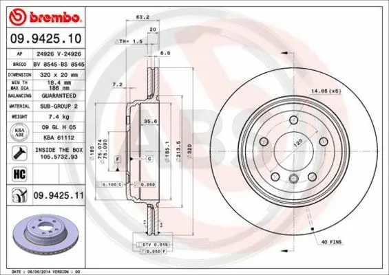 Brake Disc (09.9425.11)