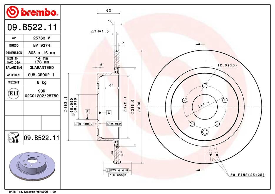 Brake Disc (09.B522.11)
