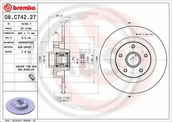 Brake Disc (08.C742.27)