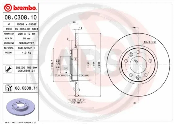 Brake Disc (08.C308.11)