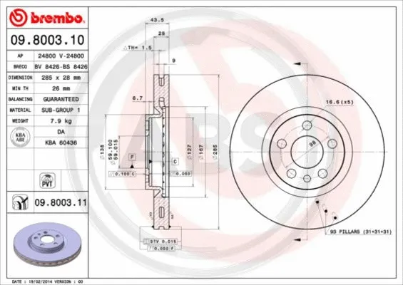 Brake Disc (09.8003.11)