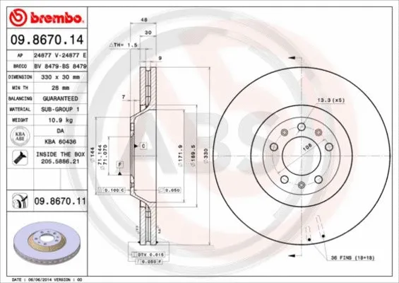 Brake Disc (09.8670.11)