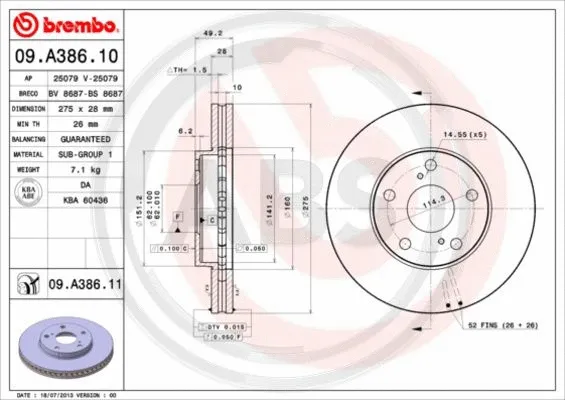 Brake Disc (09.A386.11)