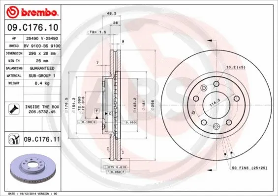 Brake Disc (09.C176.11)