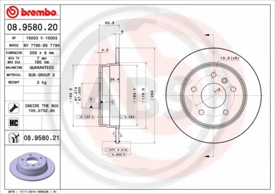 Brake Disc (08.9580.21)