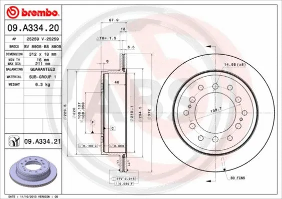 Brake Disc (09.A334.21)
