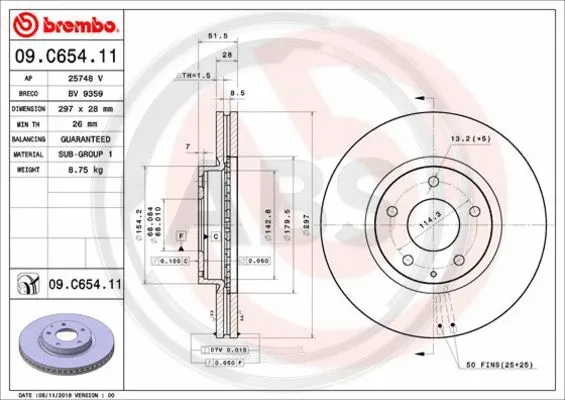 Brake Disc (09.C654.11)