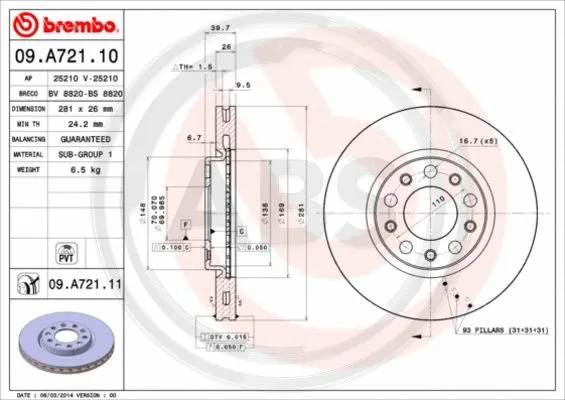 Brake Disc (09.A721.11)