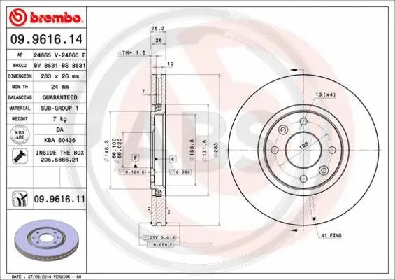Brake Disc (09.9616.11)