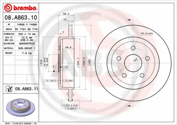 Brake Disc (08.A863.11)