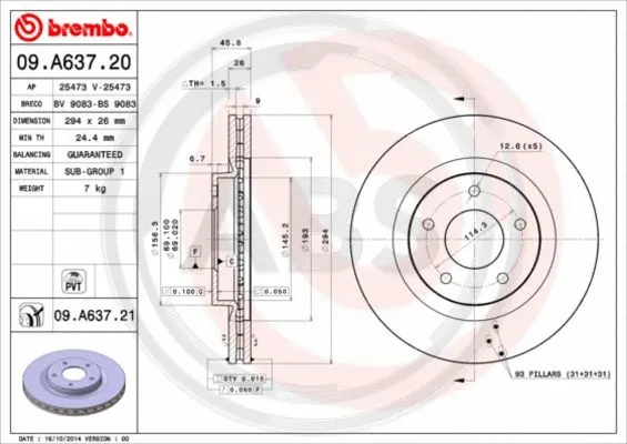 Brake Disc (09.A637.21)