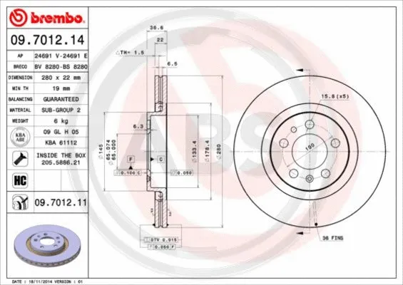 Brake Disc (09.7012.11)