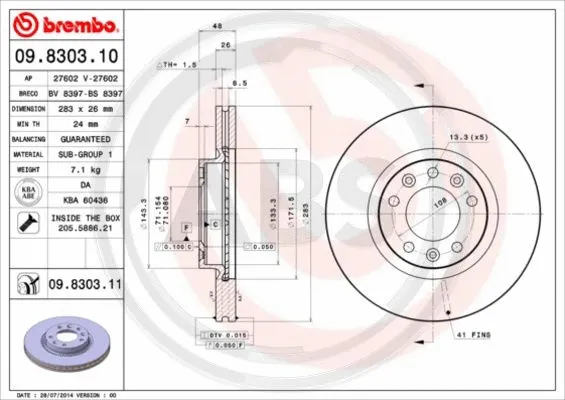 Brake Disc (09.8303.11)