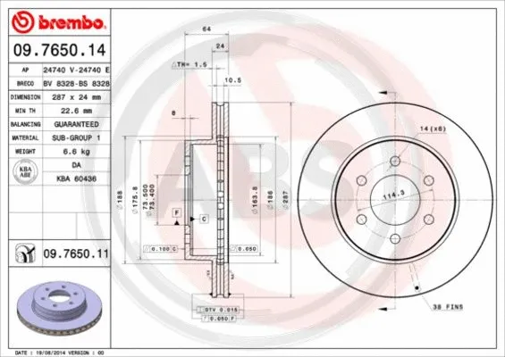 Brake Disc (09.7650.14)