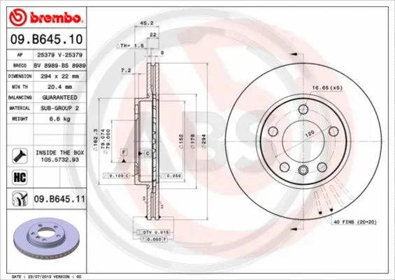 Brake Disc (09.B645.11)