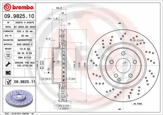 Brake Disc (09.9825.11)
