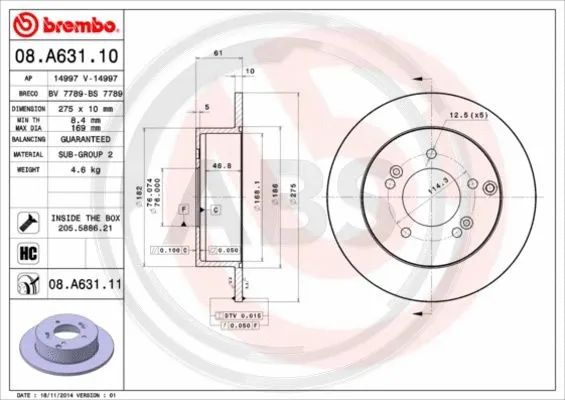 Brake Disc (08.A631.11)