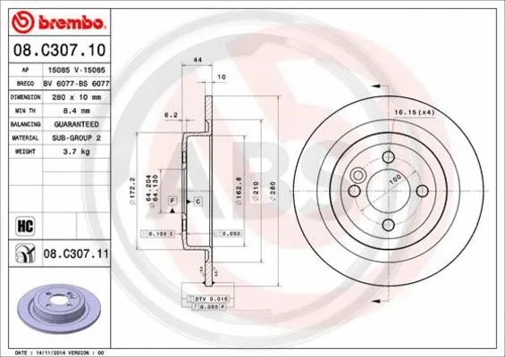 Brake Disc (08.C307.11)