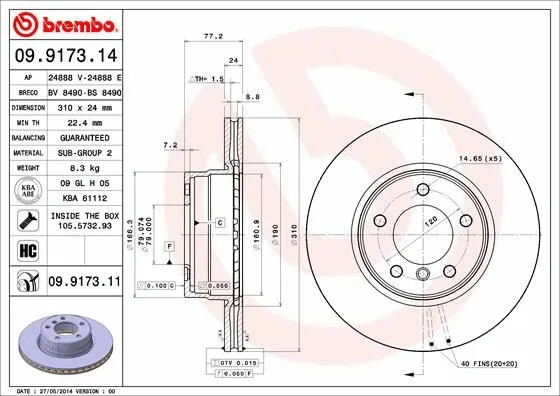 Brake Disc (09.9173.11)