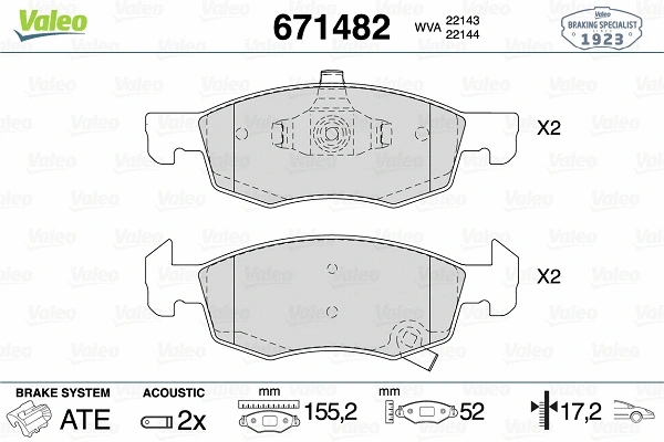 Brake Pad Set, disc brake (671482)