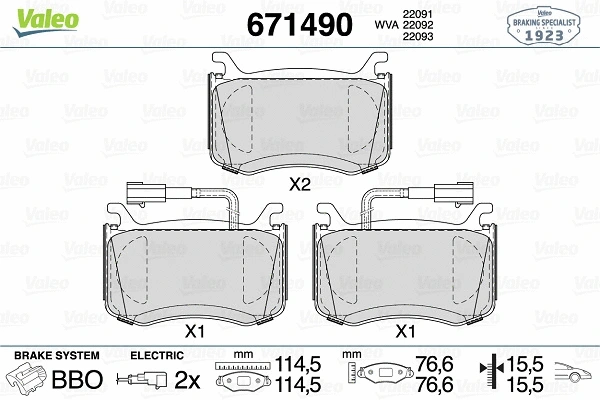 Brake Pad Set, disc brake (671490)