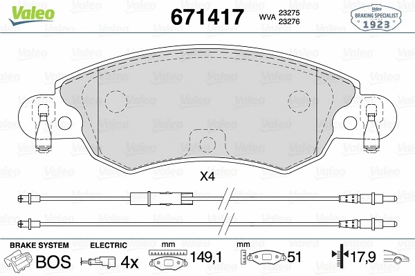 Brake Pad Set, disc brake (671417)