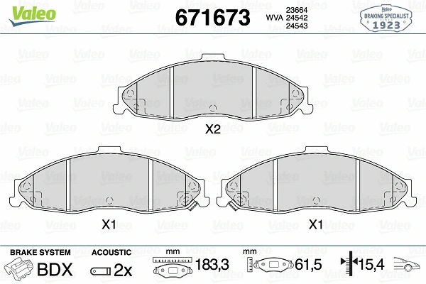 Brake Pad Set, disc brake (671673)