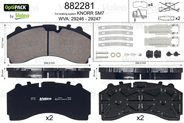 Brake Pad Set, disc brake (882281)
