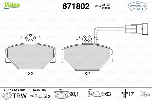 Brake Pad Set, disc brake (671802)