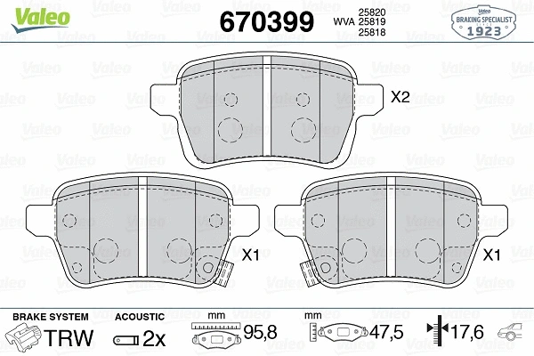 Brake Pad Set, disc brake (670399)