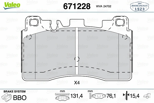 Brake Pad Set, disc brake (671228)