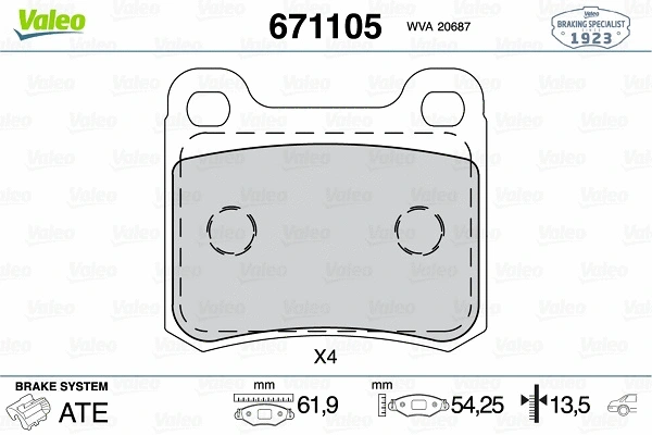 Brake Pad Set, disc brake (671105)