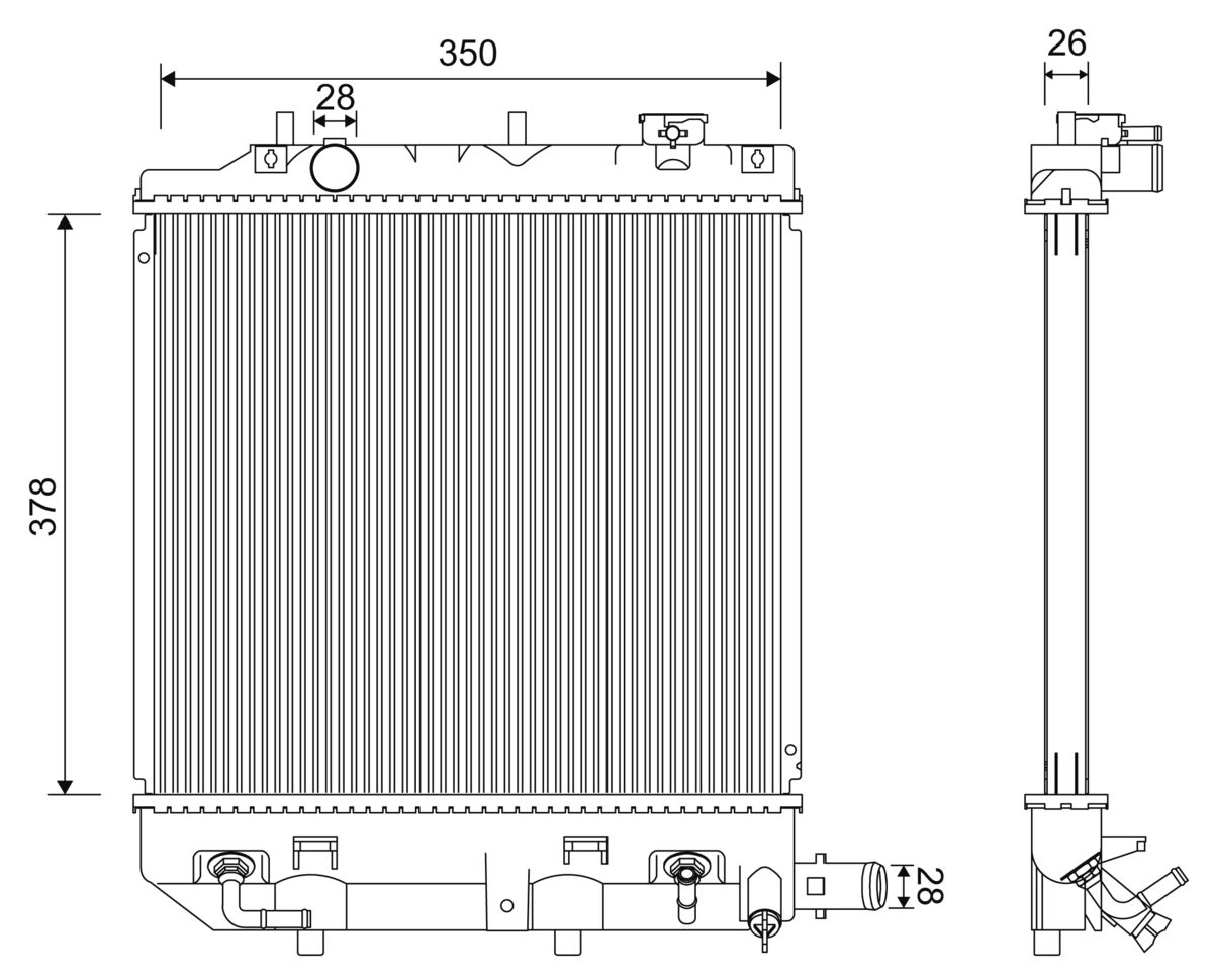 Radiator, engine cooling (701218)