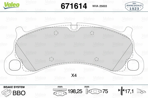 Brake Pad Set, disc brake (671614)