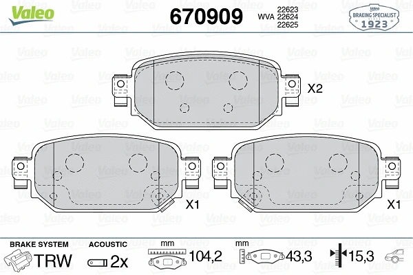 Brake Pad Set, disc brake (670909)