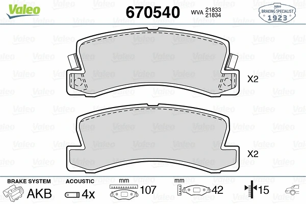 Brake Pad Set, disc brake (670540)