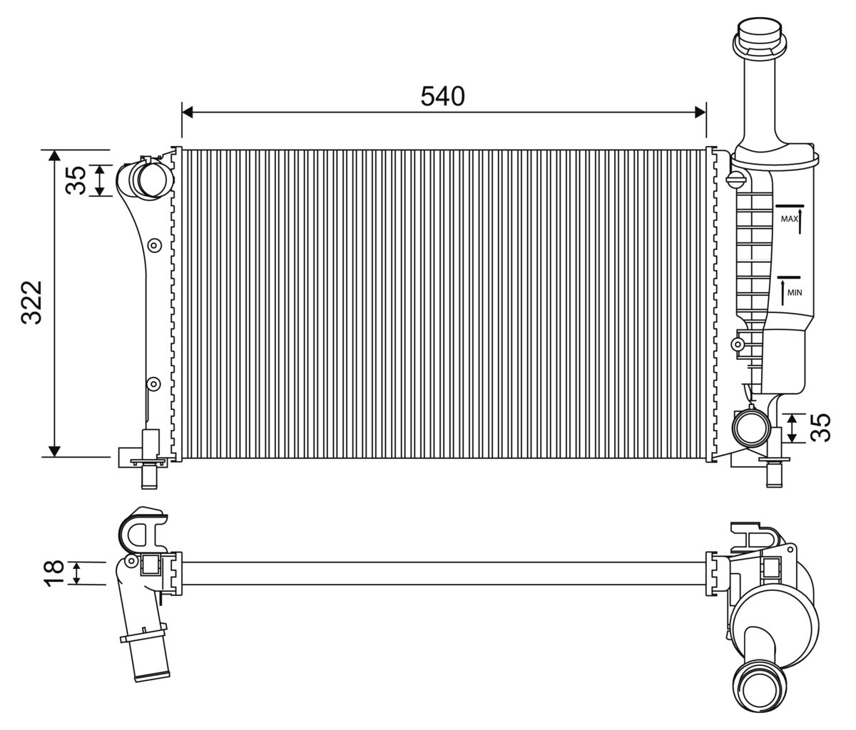Radiator, engine cooling (735175)