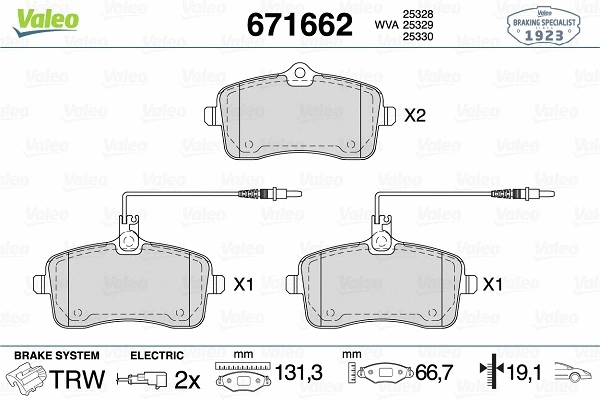 Brake Pad Set, disc brake (671662)