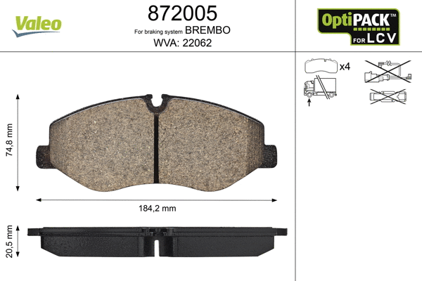Brake Pad Set, disc brake (872005)