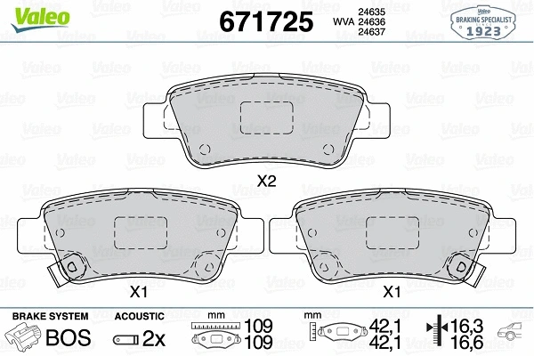 Brake Pad Set, disc brake (671725)