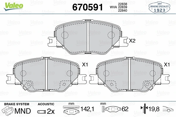Brake Pad Set, disc brake (670591)