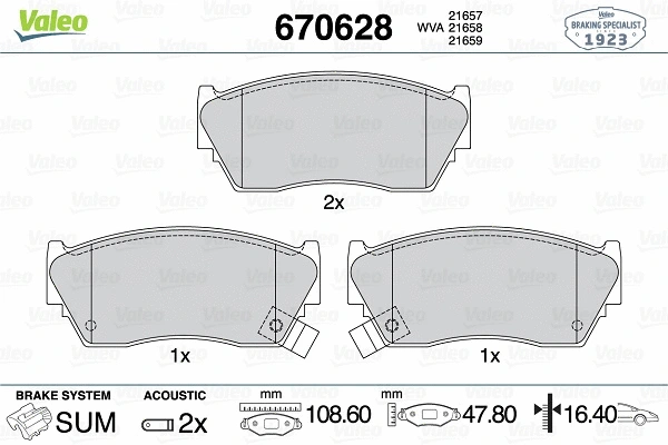 Brake Pad Set, disc brake (670628)