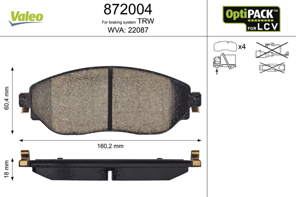 Brake Pad Set, disc brake (872004)